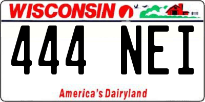 WI license plate 444NEI