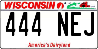 WI license plate 444NEJ