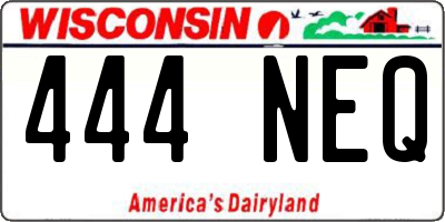 WI license plate 444NEQ