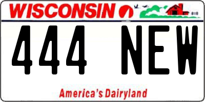 WI license plate 444NEW