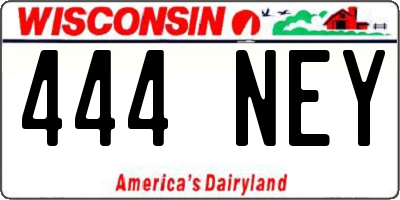 WI license plate 444NEY