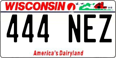 WI license plate 444NEZ