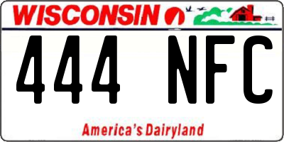 WI license plate 444NFC