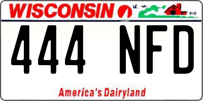 WI license plate 444NFD