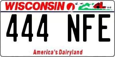 WI license plate 444NFE