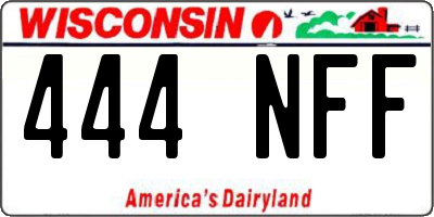 WI license plate 444NFF