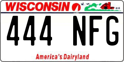 WI license plate 444NFG