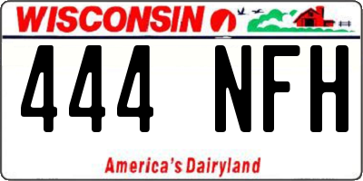 WI license plate 444NFH