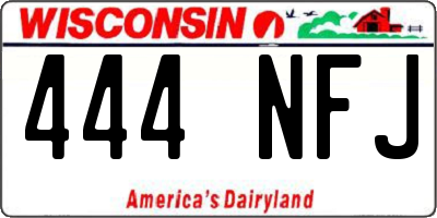 WI license plate 444NFJ
