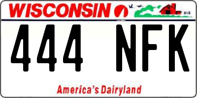 WI license plate 444NFK