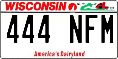 WI license plate 444NFM