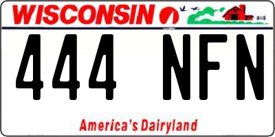 WI license plate 444NFN