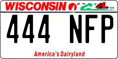 WI license plate 444NFP