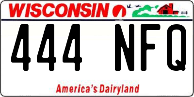 WI license plate 444NFQ