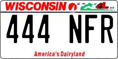WI license plate 444NFR