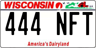 WI license plate 444NFT