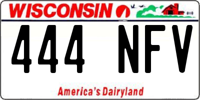 WI license plate 444NFV