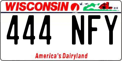 WI license plate 444NFY