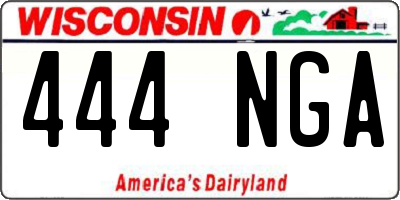 WI license plate 444NGA