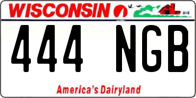 WI license plate 444NGB