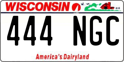 WI license plate 444NGC