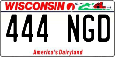 WI license plate 444NGD