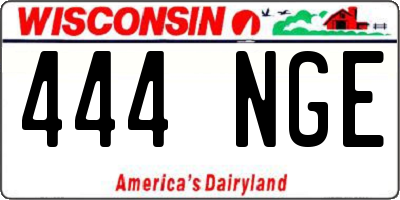 WI license plate 444NGE