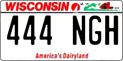 WI license plate 444NGH