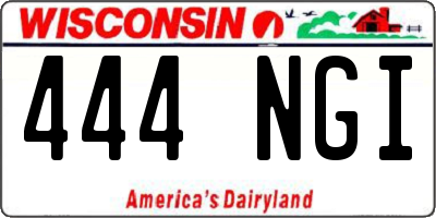 WI license plate 444NGI