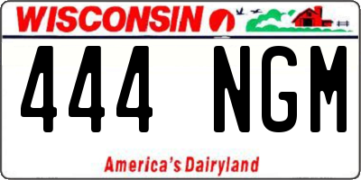 WI license plate 444NGM