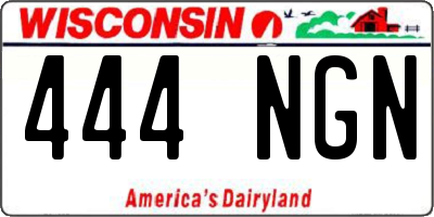WI license plate 444NGN