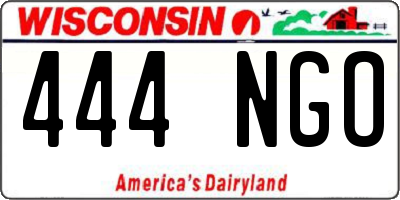 WI license plate 444NGO