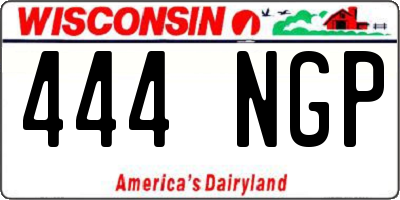 WI license plate 444NGP