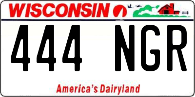 WI license plate 444NGR