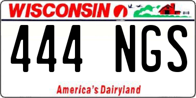 WI license plate 444NGS