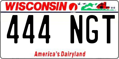 WI license plate 444NGT