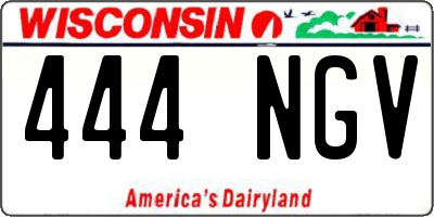 WI license plate 444NGV