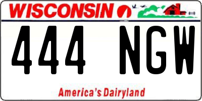 WI license plate 444NGW