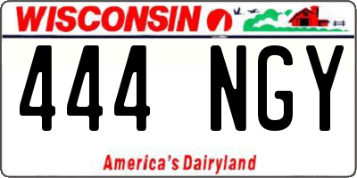 WI license plate 444NGY