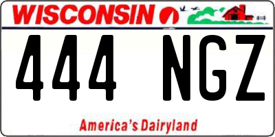 WI license plate 444NGZ