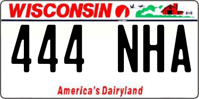 WI license plate 444NHA