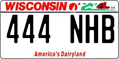 WI license plate 444NHB