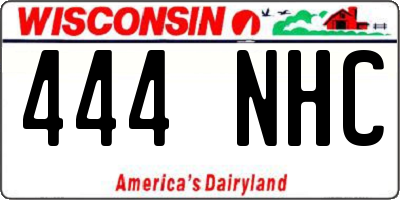 WI license plate 444NHC