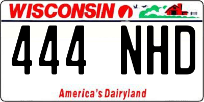 WI license plate 444NHD