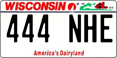 WI license plate 444NHE