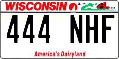 WI license plate 444NHF