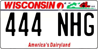 WI license plate 444NHG