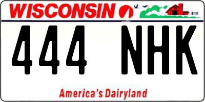 WI license plate 444NHK