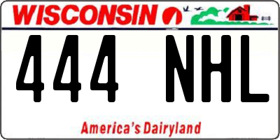 WI license plate 444NHL