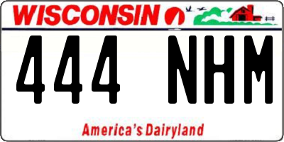 WI license plate 444NHM